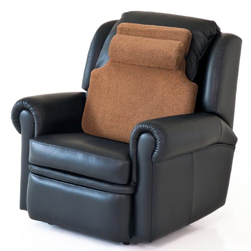 Sherpa Lumbar Support Pillow with Headrest for Recliner Chair Sofa and Office Seating