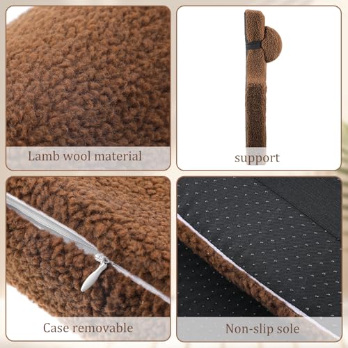 Sherpa Lumbar Support Pillow with Headrest for Recliner Chair Sofa and Office Seating