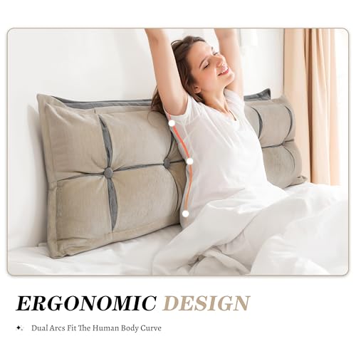 King Size Headboard Backrest Pillow Set Reading Wedge Bolster Cushion for Bed Couch Daybed